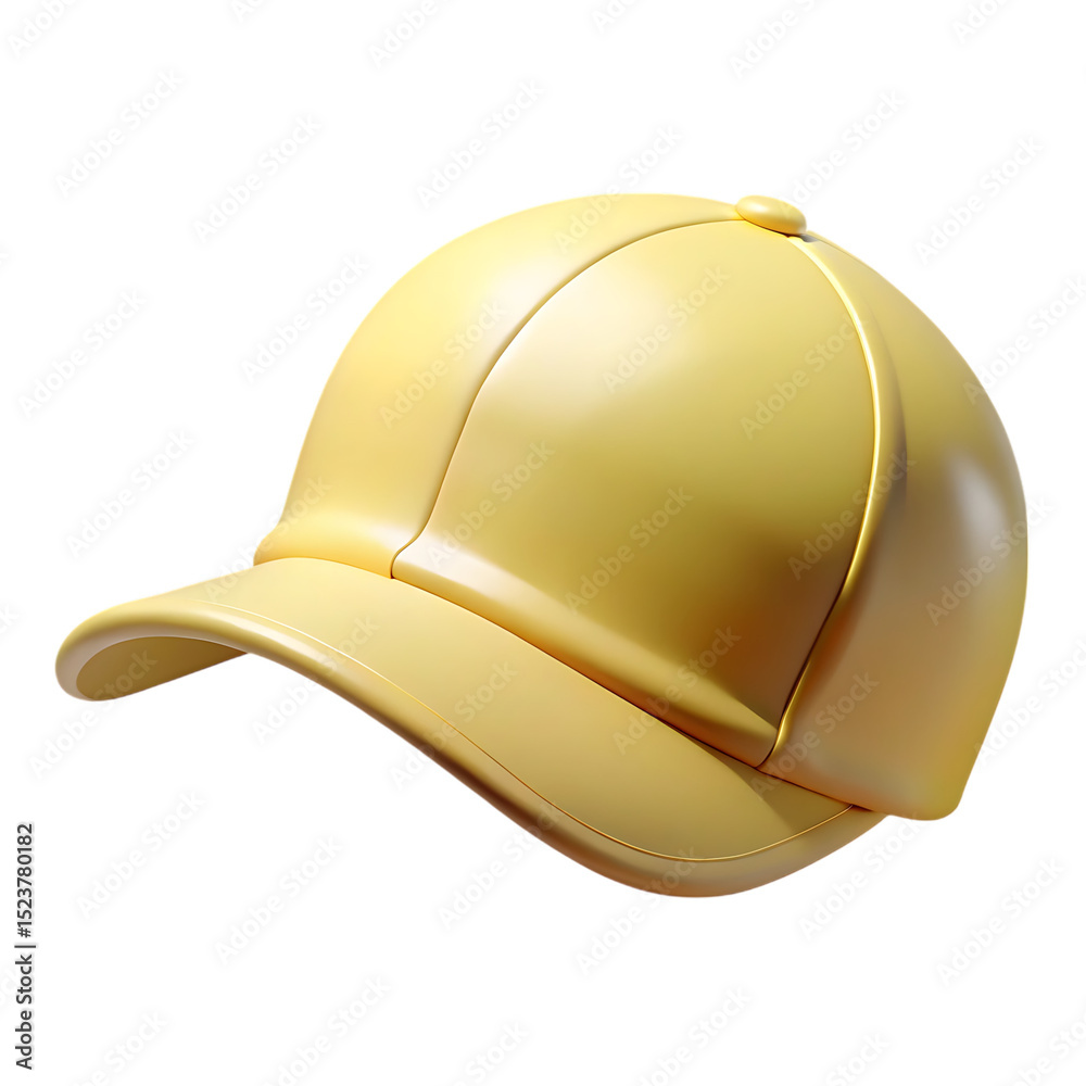 Fototapeta premium Yellow baseball cap mockup isolated on transparent background