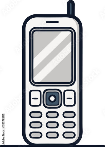"Old Mobile Phone Icon Vector Illustration"