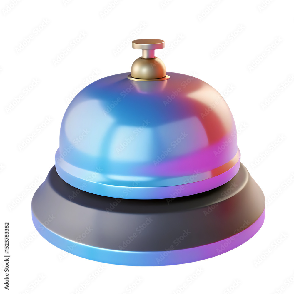 Shiny blue reception bell isolated on transparent background Shiny blue reception bell isolated on transparent background