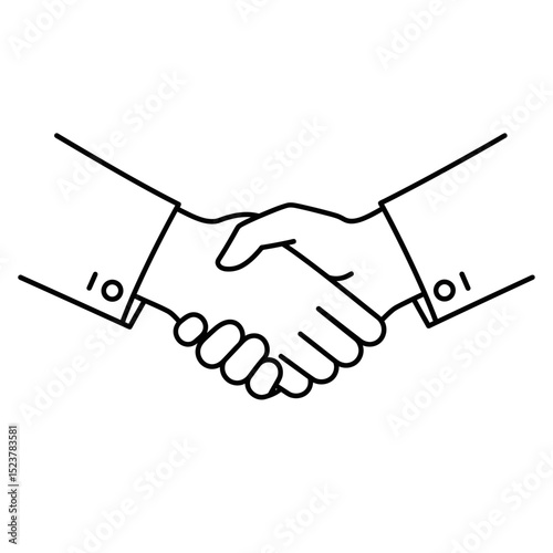 Handshake line art illustration symbolizing agreement partnership deal and collaboration in business