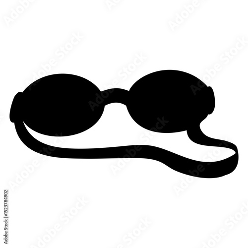 Par de gafas de natación. Icono silueta de gafas para nadar de plástico