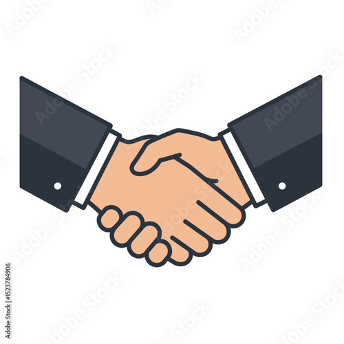 Illustration of a Business Handshake Depicting Agreement and Partnership Concept