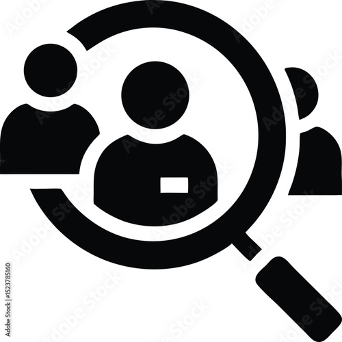 Employee recruitment icon, process of finding and hiring new employees icon