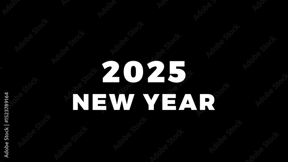 Fototapeta premium New Year's 2025 Animated Title. New Arrival, Release, Teaser Concept on Typewriter 4k. 