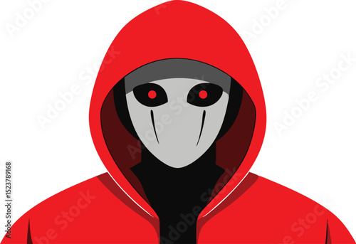 hacker with a red eyes