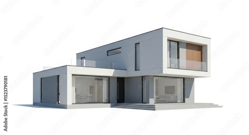 Modern house illustration exterior view Modern house illustration exterior view