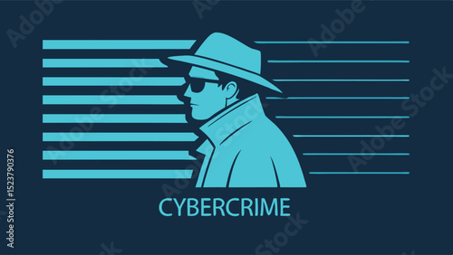 vector illustration of a man cybercrime