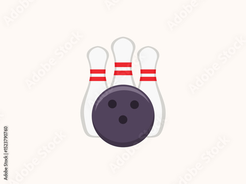 Bowling icon vector illustration with simple and clean design