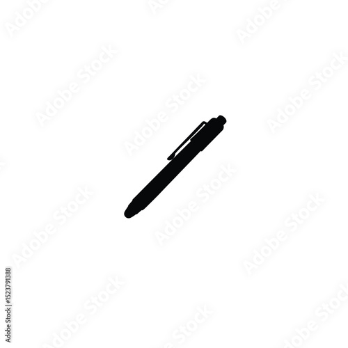 Silhouette of a penlight with a slim and cylindrical body on white background
