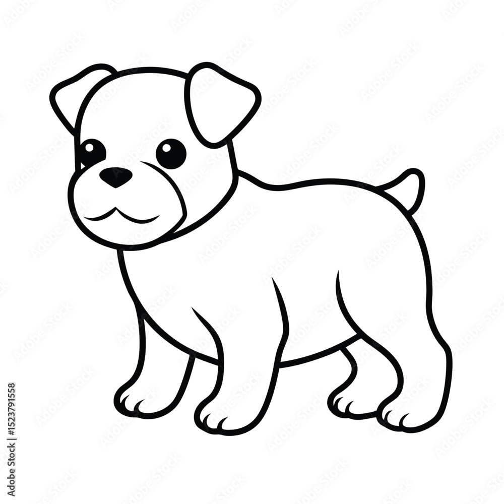 Fototapeta premium Cute Baby Bulldog Vector illustration