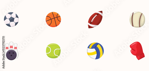 Sport illustration icon set in clean vector style