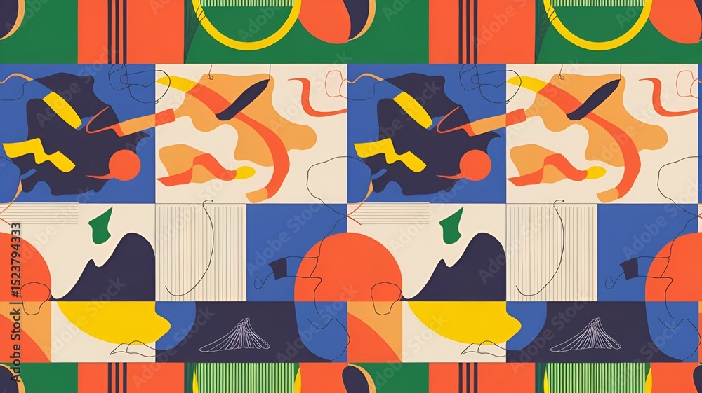 Obraz premium Colorful Abstract Geometric Pattern Design