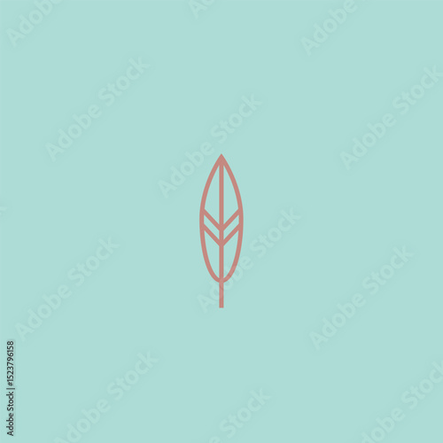 Feather outline style logo vector illustration. represent softness, lightness and comfort. simple and modern style icon.