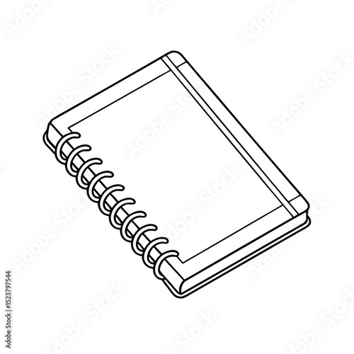 Minimalist Black Line Art Outline Optometry Notebook Vector illustration