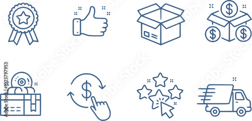 E-commerce Icons:  Shipping Reviews Sales & Success