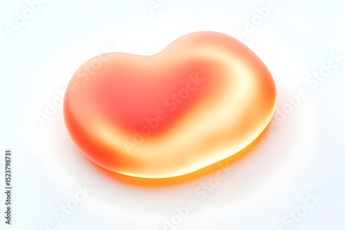 Abstract Heart Shape with Gradient Colors on White Background