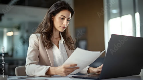 businesswoman working on laptop