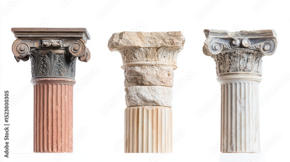 Obraz premium Ancient Columns Different Styles.