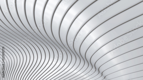 White striped pattern background, 3d lines design, abstract minimal white gray background for business presentation.