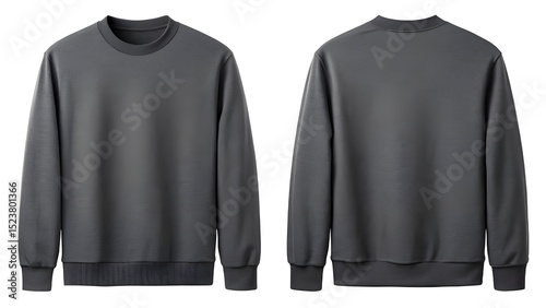 Realistic Crew Neck Sweatshirt Mockup Front and Back Views for Apparel Design and Branding