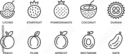 set of vector fruits