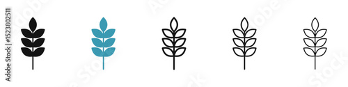 Wheat icon illustration vector symbol set