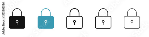Lock icon illustration vector symbol set