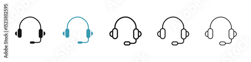 Headset icon illustration vector symbol set