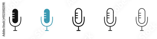Microphone icon illustration vector symbol set