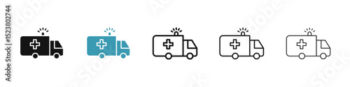 Ambulance icon illustration vector symbol set