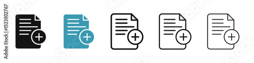 Add document icon illustration vector symbol set