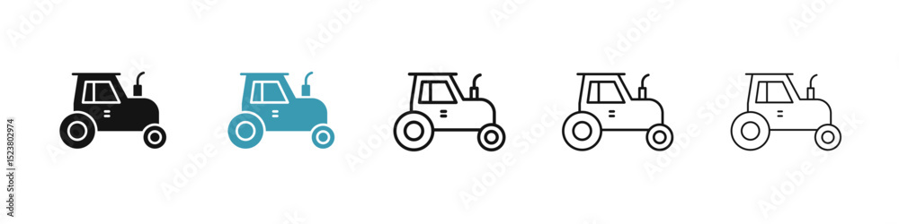 Tractor icon illustration vector symbol set Tractor icon illustration vector symbol set