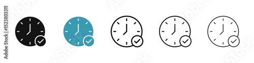 Time check icon illustration vector symbol set