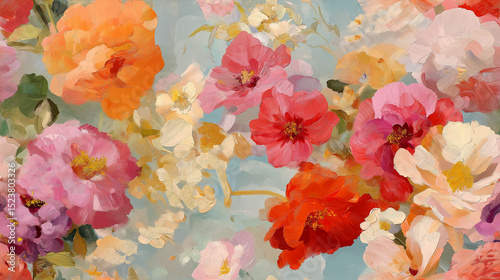Wallpaper Mural seamless pattern, watercolor background with watercolor flowers Torontodigital.ca