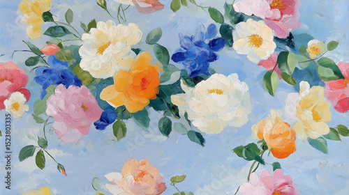 Wallpaper Mural seamless pattern, watercolor flowers background Torontodigital.ca