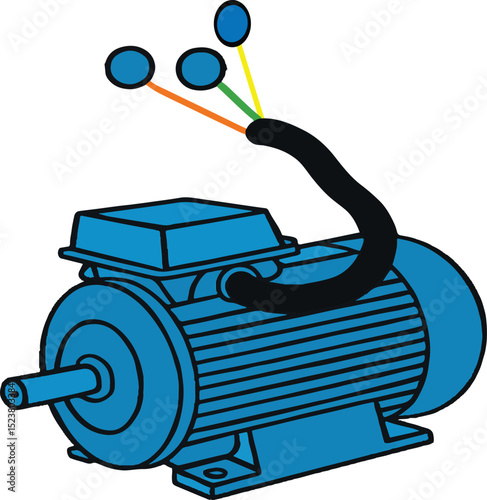 Electric Motor Vector Illustration – Industrial Equipment Design