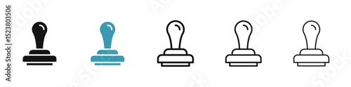 Stamp icon illustration vector symbol set