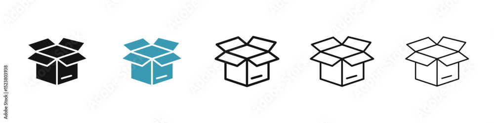Open Box icon illustration vector symbol set Open Box icon illustration vector symbol set
