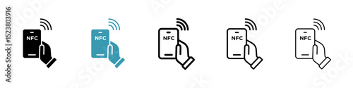 NFC communication icon illustration vector symbol set
