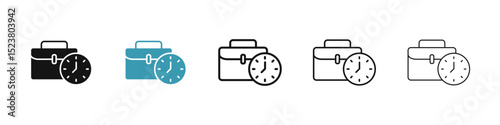 Office time icon illustration vector symbol set