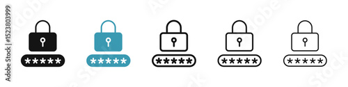 Password icon illustration vector symbol set