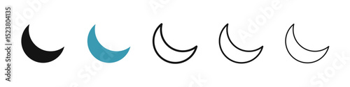 Moon icon illustration vector symbol set