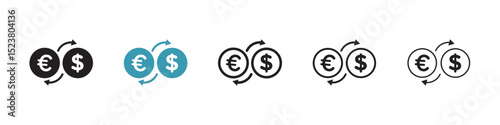 Money exchange icon illustration vector symbol set