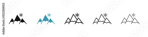 Mountains icon illustration vector symbol set
