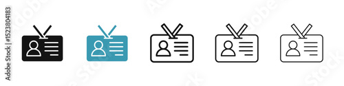 Id badge icon illustration vector symbol set