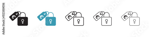 Fixed price icon illustration vector symbol set