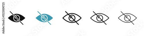 Eye crossed icon illustration vector symbol set