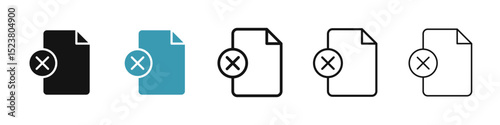 Delete Document icon illustration vector symbol set