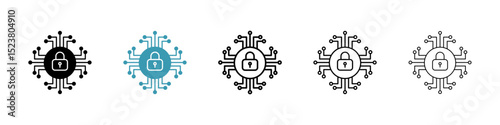 Cyber security icon illustration vector symbol set