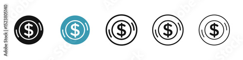 Coin icon illustration vector symbol set
